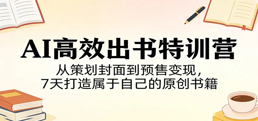 AI高效出书特训营:从策划封面到预售变现,7天打造属于自己的原创书籍 AI高效出书特训营:从策划封面到预售变现,7天打造属于自己的原创书籍