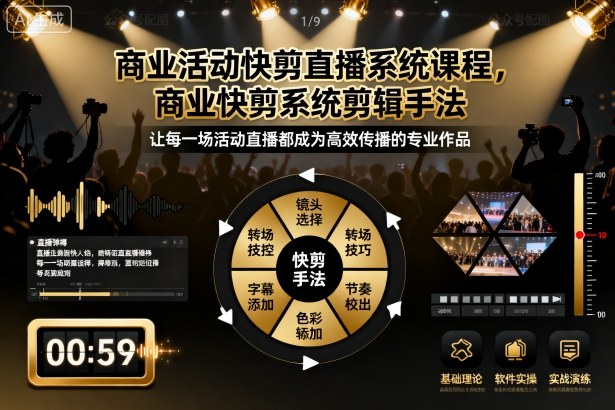商业活动快剪直播系统课程，商业快剪系统剪辑手法|商业快剪视频