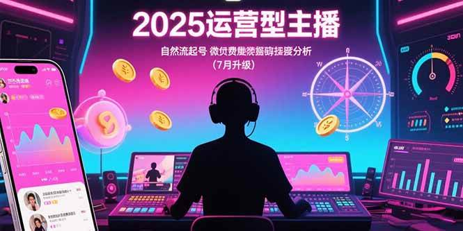 （15508期）2025运营型主播：自然流起号，微付费投放技巧，罗盘数据深度解析(7月更新)