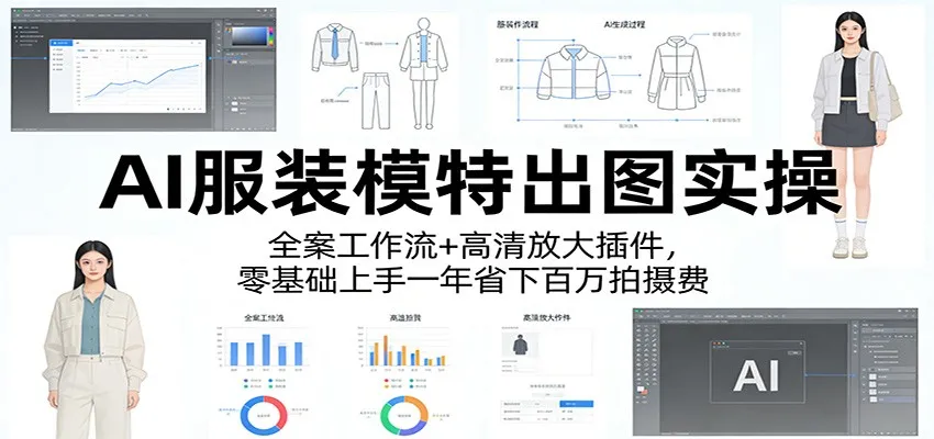 AI服装模特出图实操:全案工作流+ 高清放大插件,零基础上手一年省下百万拍摄费 AI服装模特出图实操:全案工作流+ 高清放大插件,零基础上手一年省下百万拍摄费