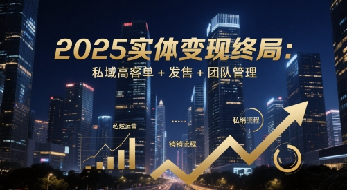 2025实体变现终局：私域高客单+发售+团队管理|2025实体变现终局:私域高客单+发售+团队管理情况