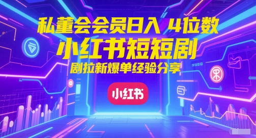 私董会会员日入4位数小红书红果短剧拉新爆单经验分享|私董会会员分享