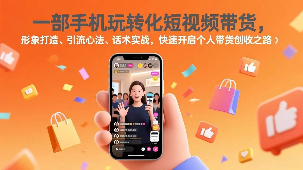 （17356期）一部手机玩转化短视频带货，形象打造、引流心法、话术实战，快速开启个人带货创收之路