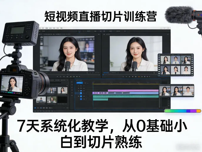 短视频直播切片训练营,7天系统化教学,从0基础小白到切片熟练 短视频直播切片训练营,7天系统化教学,从0基础小白到切片熟练