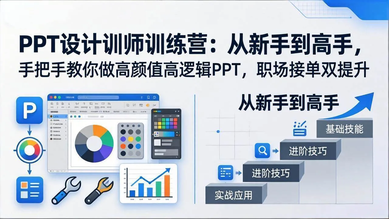 （17886期）PPT设计训师训练营：从新手到高手，手把手教你做高颜值高逻辑PPT，职场接单双提升