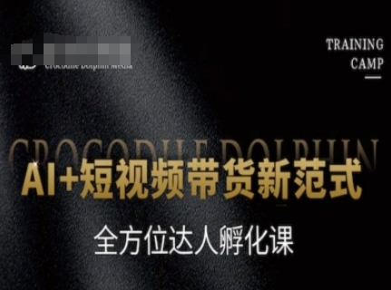 AI+短视频带货新范式，全方位达人孵化课|短视频达人孵化是什么意思