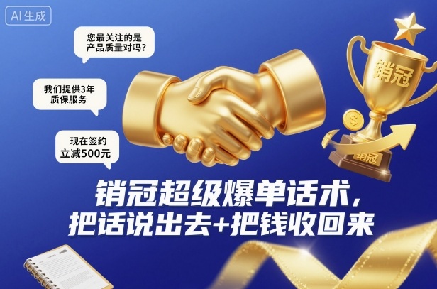 销冠超级爆单话术，把话说出去+把钱收回来|销冠超级爆单话术,把话说出去