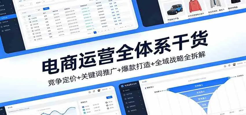 电商运营全体系干货，竞争定价+关键词推广+爆款打造+全域战略全拆解