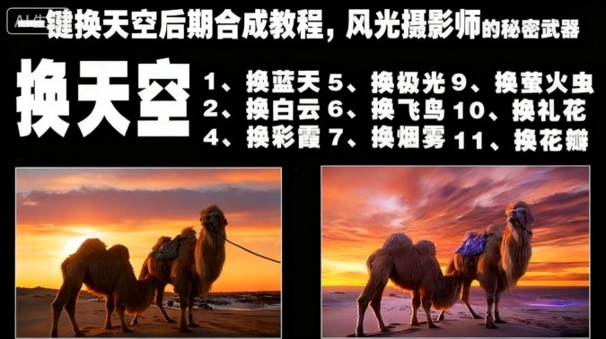 一键换天空后期合成教程，风光摄影师的秘密武器|一键换天空背景教程