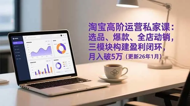 （17016期）淘宝高阶运营私家课：选品、爆款、全店动销，三模块构建盈利闭环，月入破5万（更新26年1月）