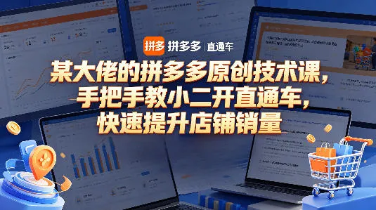 某大佬的拼多多原创技术课，手把手教小二开直通车，快速提升店铺销量