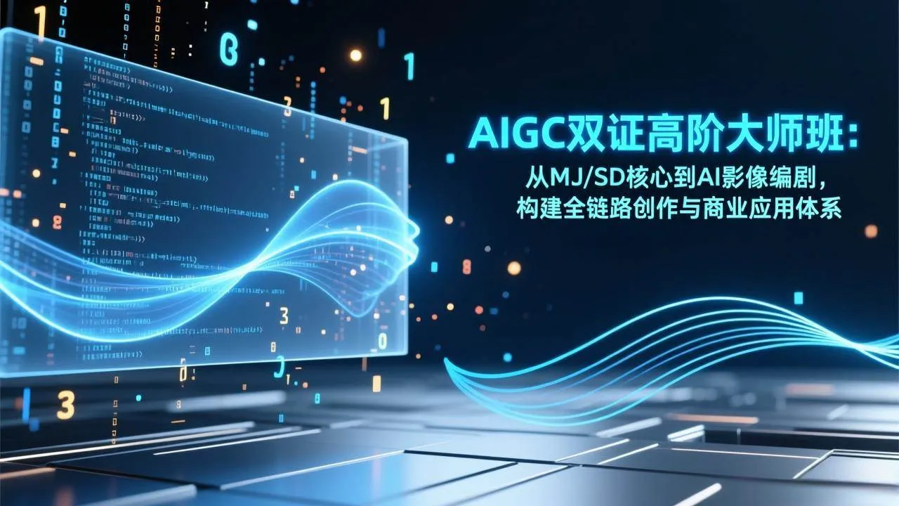 （17198期）AIGC双证高阶大师班：从MJ/SD核心到AI影像编剧，构建全链路创作与商业应用体系