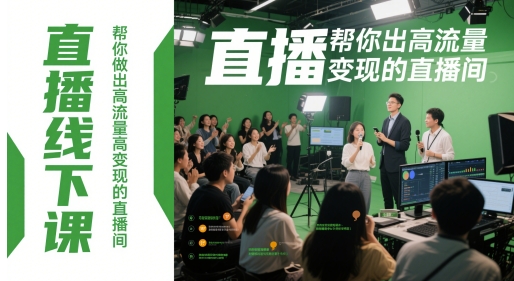 直播线下课，帮你做出高流量高变现的直播间|直播线下是什么意思?
