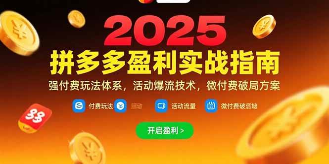 （15357期）拼多多盈利实战指南，强付费玩法，活动爆流技术，微付费破局方案(更新7月)