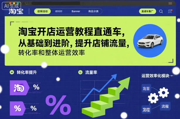 淘宝开店运营教程直通车,从基础到进阶,提升店铺流量,转化率和整体运营效率(更新26年3月24日)