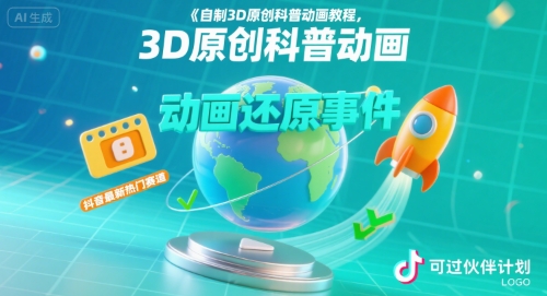 自制3D原创科普动画教程,动画还原事件,抖音最新热门赛道,可过伙伴计划 自制3D原创科普动画教程,动画还原事件,抖音最新热门赛道,可过伙伴计划