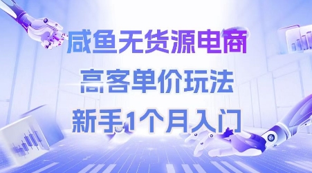 咸鱼无货源电商,高客单价玩法,新手1个月入门|闲鱼无货电商新手入门教程 咸鱼无货源电商,高客单价玩法,新手1个月入门|闲鱼无货电商新手入门教程