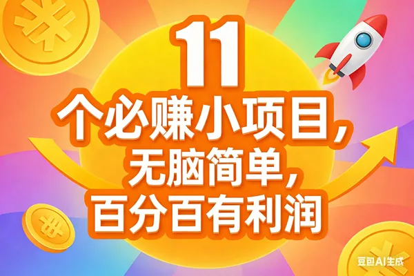 （17351期）11个必赚小项目，无脑简单，百分百有利润，副业首选，日入300+