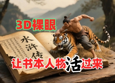 书本人物裸眼3D视频，新的玩法，流量超猛，保姆级教程