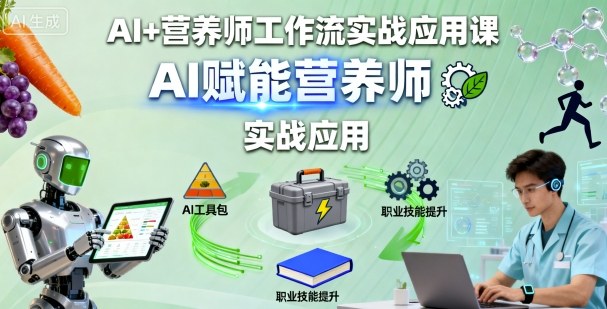 AI+营养师工作流实战应用课,AI赋能营养师|营养师资讯 AI+营养师工作流实战应用课,AI赋能营养师|营养师资讯