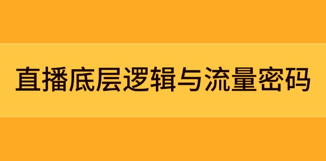 （14695期）直播底层逻辑与流量密码：定位模型+案例拆解，急速流承接与数据优化全攻略bbb|直播案例拆解与销售技巧提升