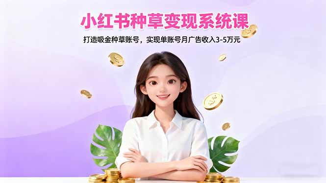 （16468期）小红书种草变现系统课：打造吸金种草账号，实现单账号月广告收入3-5万元
