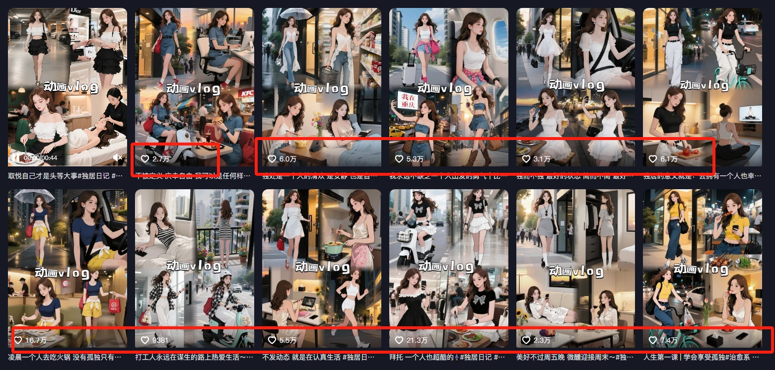 利用AI制作独居美女vlog短视频，零门槛轻松做爆款，22条作品涨粉33万