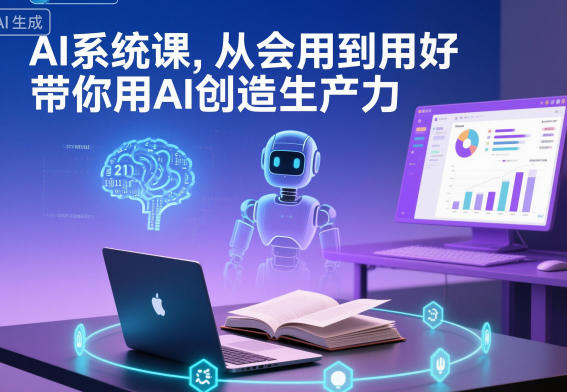 AI系统课，从会用到用好，带你用AI创造生产力|ai生成加快发展生产力图片
