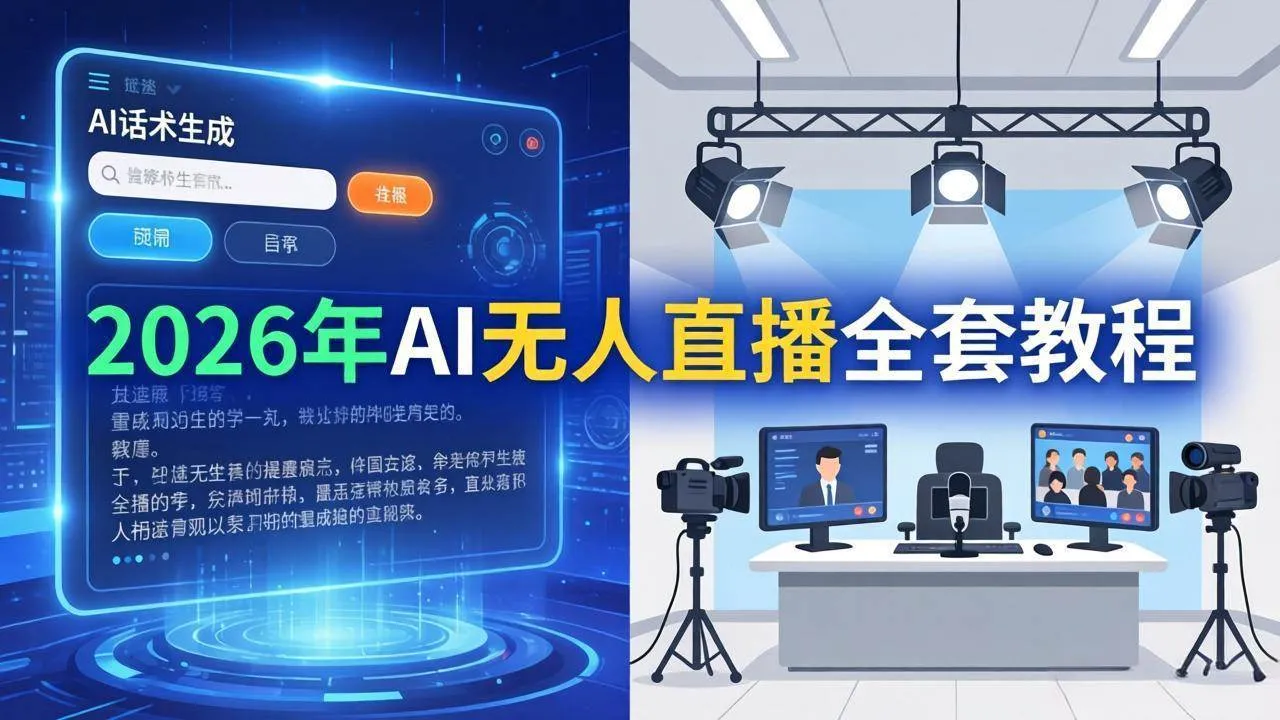 (17953期)2026年AI无人直播全套教程:OBS安装+软件配置+直播间搭建+话术生成+一键开播实操 (17953期)2026年AI无人直播全套教程:OBS安装+软件配置+直播间搭建+话术生成+一键开播实操