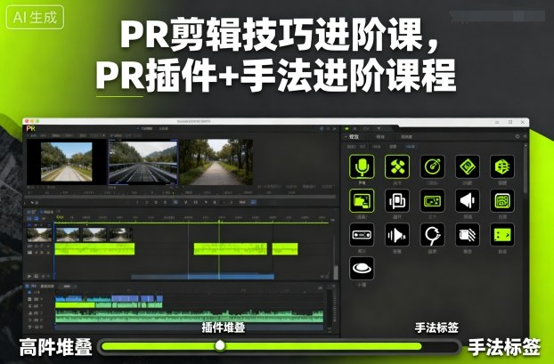 PR剪辑技巧进阶课，PR插件+手法进阶课程|pr软件教程剪辑教程