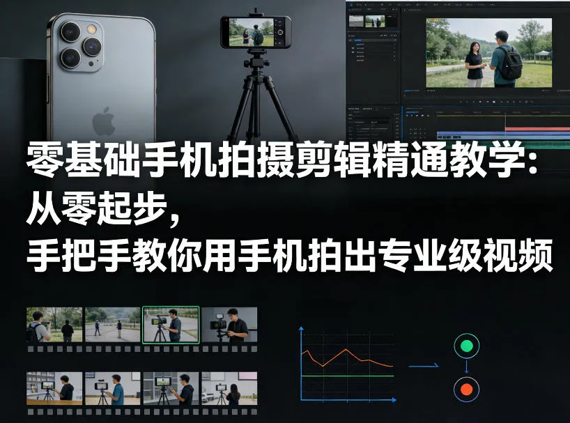 零基础手机拍摄剪辑精通教学：从零起步，手把手教你用手机拍出专业级视频