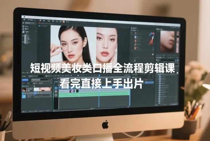 短视频美妆类口播全流程剪辑课，看完直接上手出片