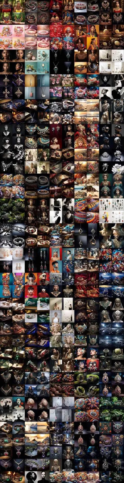 463个Midjourney珠宝摄影提示词：覆盖全品类珠宝，AI设计秒出专业效果