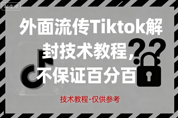 外面流传Tiktok解封技术教程，不保证百分百，具体自测|tiktok解除锁区
