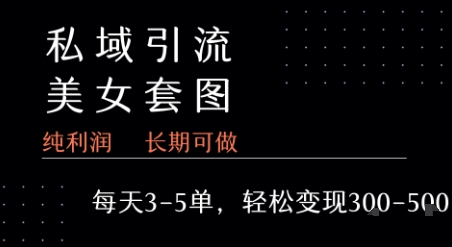 私域卖套图每天3-5单 每单利润99-2张+|私域产品一单利润2000块小众
