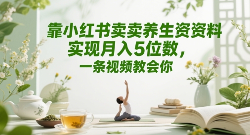 靠小红书卖养生资料实现月入5位数，一条视频教会你bbb|小红书养生博主推荐
