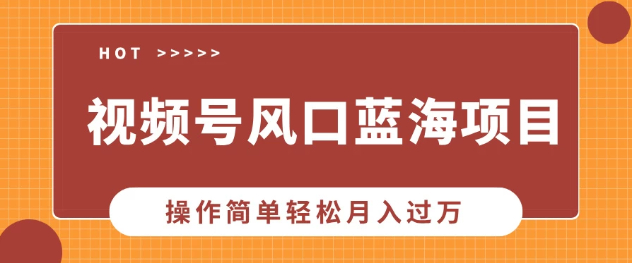 视频号风口蓝海项目，中老年人的流量密码，操作简单轻松月入过万|视频号中老年流量