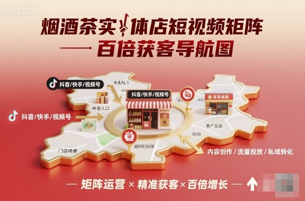 烟酒茶实体店短视频矩阵百倍获客导航图|烟酒茶实体店短视频矩阵百倍获客导航图标图片