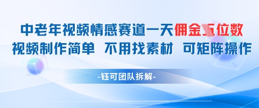 中老年情感赛道一天佣金多张 视频制作简单不用找素材 可矩阵操作bbb|中老年情感赛道一天佣金多张 视频制作简单不用找素材 可矩阵操作bbbaiducom