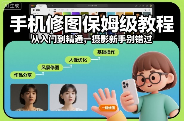 手机修图保姆级教程，从入门到精通，摄影新手别错过|手机修图基础教程新手入门