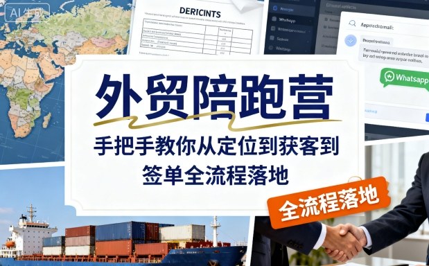 外贸陪跑营，手把手教你从定位到获客到签单全流程落地|外贸陪跑流程