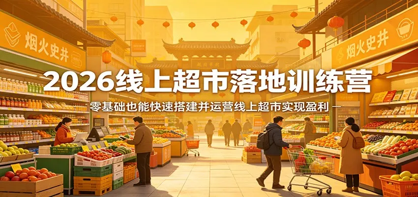 2026线上超市落地训练营,零基础也能快速搭建并运营线上超市实现盈利 2026线上超市落地训练营,零基础也能快速搭建并运营线上超市实现盈利