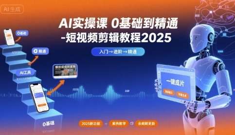 AI实操课0基础到精通-短视频剪辑教程2025|ai实操课张辉视频