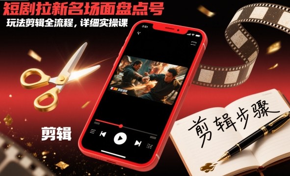 短剧拉新名场面盘点号玩法剪辑全流程，详细实操课|短剧拉新名场面盘点号玩法剪辑全流程，详细实操课英文