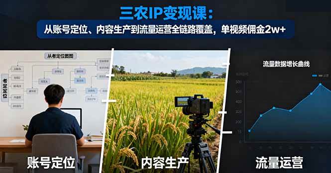 (16229期)三农IP变现课:从账号定位、内容生产到流量运营全链路覆盖,单视频佣金2w+ (16229期)三农IP变现课:从账号定位、内容生产到流量运营全链路覆盖,单视频佣金2w+