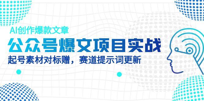 （14709期）公众号爆文项目实战，AI创作爆款文章，起号素材对标赠（附赛道AI提示词）bbb|（14709期）公众号爆文项目实战，AI创作爆款文章，起号素材对标赠（附赛道AI提示词）bbbaiducom