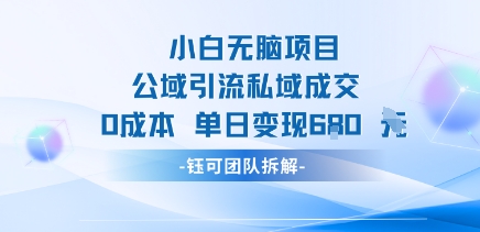 小白无脑项目公域引流私域成交0成本单日变现680米|公域流量和私域流量的区别 什么叫社群 如何把社群做好