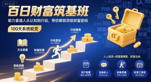 百日财富筑基班，助力普通人从认知到行动，带你解锁顶级财富密码|百日财富筑基班,助力普通人从认知到行动,带你解锁顶级财富密码了
