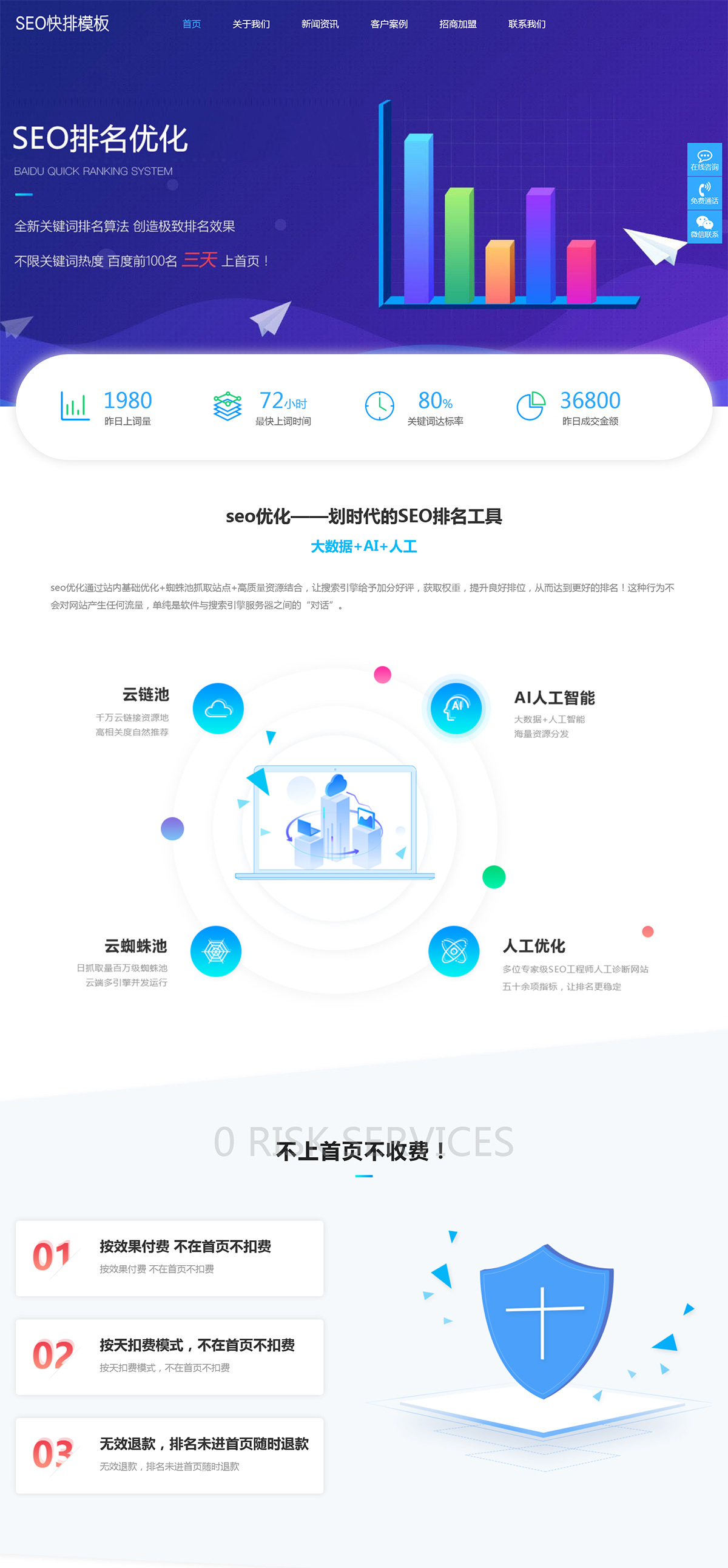 自适应SEO快排网络公司pbootcms网站模板|自适应网站制作公司