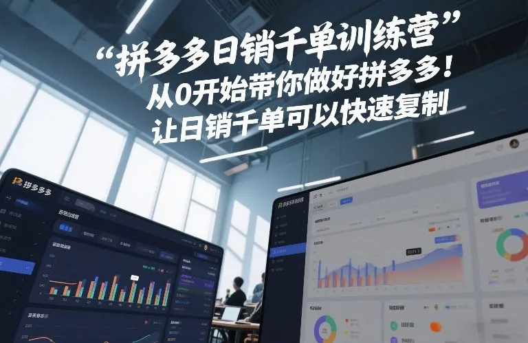 拼多多日销千单训练营，从0开始带你做好拼多多，让日销千单可以快速复制(更新26年2月)
